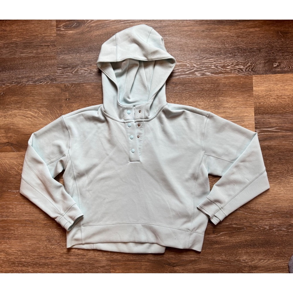 Vineyard Vines Performance Hoodie Womens XS light blue Snap Henley Thumbholes
